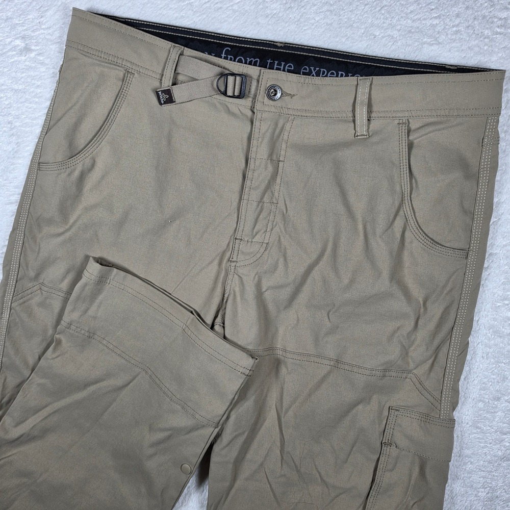 Prana Zion Mens XL/30 Beige Nylon Stretch Hiking Cargo Pants M4ST30111